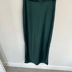 BHLDN Anthropologie  Satin Cowl Neck Emerald Green Midi Slip Dress Size 2  Photo 4