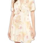 Free People | Hawaiian Floral Print Mini Dress Short Sleeve Empire Waist Large Photo 0