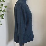 Hit Cotton Marc Ware Dark Blue Linen Button Down Cardigan Top Photo 4