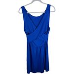 Mango  Blue Scoop Neck Criss Cross Back Lightweight Knee Length Tank Dress Size 6 Photo 1