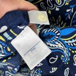 Lands' End  Paisley Button Front Tunic Kaftan Top Large Cotton Resort Cover Up Photo 6