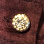 Cache  Purple Velvet Thin Corduroy Rhinestone Button Pant New Stretch NWT $118 Photo 8