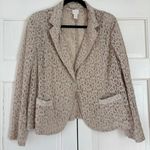  Size 3 Cream Cropped Blazer Lace Sequin Jacket‎ Formal Chicos Size XL Photo 1