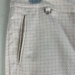 Adrianna Papell  Women Dress Chino Pants Sz 8 Light Pink White Geo Print Mid Rise Photo 4