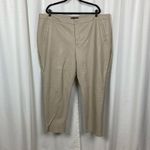 Eloquii Beige Cream Faux Leather Classic Fit Straight Leg Pants Sz.24W Photo 3