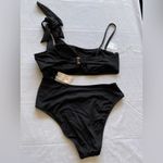 Shade & Shore One Shoulder Bow Cut Out One Piece Black Swimsuit
Size XL Photo 6