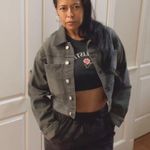 Michael Kors Grey Crop Denim Jacket Size M New Gray Size M Photo 3