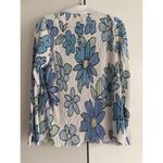 Peppermayo  Floral‎ Pleated Shirt Button Front Long Sleeve Women's Top Photo 3