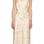 Holzweiler Eila Satin Floral Maxi Slip Dress Yellow Womens Size Medium Photo 1