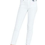 LANDS' END High Rise Slim Ankle Jean White Light Wash High Waisted Cropped Crop Size 8 Photo 0