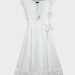 Majorelle  Mistwood Eyelet Wrap Midi Dress, White, Small Photo 10