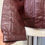 80s Wilsons Suede & Leather Burgundy Bomber Jacket Genuine Leather Womens M 40 Red Size M Photo 5