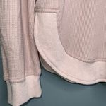 Blush Pink Long Sleeve Waffle Knit Crewneck Pullover Tunic XL Photo 3