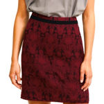 Talbots  Red Jacquard Brocade Pencil Skirt 10 Preppy Office Holiday Party Glam Photo 0