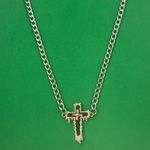Titanium Steel Link Chain Cross Necklace for Men Women,Unisex Hip Hop Necklace Silver Photo 0