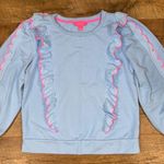 Lilly Pulitzer Tops Suzy Scalloped Ruffle Sleeve Crewneck Sweatshirt Photo 4