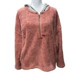 Umgee Half Zip Hooded Sherpa Teddy Bear Sweatshirt Pull Over Oversize Size S Photo 1