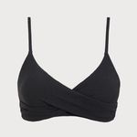 Berlook Black Ribbed Twist Knot Bikini TOP ONLY 41 Size L Photo 3