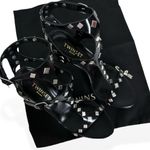 NEW TWINSET Milano Ankle Strap Studded Leather Sandals, Black, 38/US7 Black Size 7 Photo 11