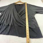 Athleta Recharge Faux Wrap Sweatshirt V Neck Black Womens 3X Workout Outdoor Photo 9