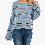 Women's L/S Striped Sweaters Off The Shoulder Size L Photo 6