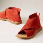 Born Shoes Born Iwa Red Aragosta Suede Leather Distressed Crossover Burnt Orange Sandals 6 Photo 0