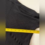 Free People  Leo OverSized boxy waffle knit Henley Top long sleeve Black S Photo 7