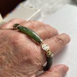 Vintage Chinese character jade bracelet Green Photo 7