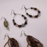 Lot Of 3 Costume Jewelry Dangle Drop Costume Earrings Pierced Mix Beaded / Bead Photo 4