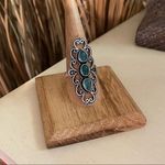 Green Onyx Boho Sterling Silver Gemstone Ring Size 9.5 Photo 1