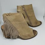 Very Volatile  Poca Fringe City Bootie Los Angeles Tan Tassel Heels (9) Photo 6