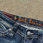 Rock Revival Elaina Boot Cut Bling Embroidered Flap Pocket Jeans Size 28x34 Photo 4
