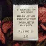 Love j  Black Floral Print Off-Shoulder Black Blouse Size 2X Plus Size Floral Top Photo 6