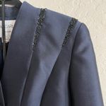 Liancarlo Couture 100% Silk Beaded Jacket and Skirt Set Deep Navy Blue, Size 10 Blue Photo 12