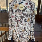 Hayden LA boho Floral cream gray multicolor peplum keyhole Top flowy Photo 5