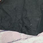 Kate Hill  100% LINEN BLACK EMBROIDERED TIE NECK TUNIC XL Photo 5