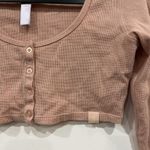 Savage X Fenty Thermal Longsleeve Crop Top Lounge Size Medium Pink Photo 1