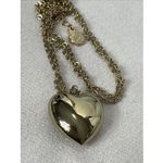 Vera Bradley VB Pink White Floral Printed Heart Pendant Gold Tone Necklace 28in Photo 2