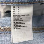 American Eagle  Blue Light Wash Lace Trim Cotton Denim Mid Rise Jean Short Size 4 Photo 4