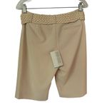 Cache Lillie Beige Walking Bermuda Dress Short Pant New WOVEN BELT $118 NWT Photo 5