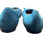 Talbots teal suede fringe studded kitten heel flats slip on size 7.5 Photo 7