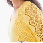 Chico's Yellow Lace Embroidered Long Sleeve Dress Photo 2