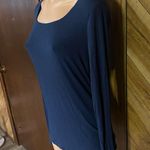 CAbi Women’s Medium Navy Blue Flip It Draped Racerback Long Sleeve Blouse Photo 3