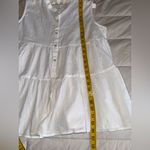 White Tiered Mandarin Collar Blouse Size M Photo 4