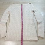 Ralph Lauren LAUREN  Cream Cable Knit Boat Neck Sweater Gold Button Detail Size S Photo 5