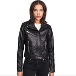 BLANK NYC Revolve Faux Leather Moto Jacket size Small Black Photo 3