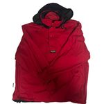 CHAPS Vintage 90s Ralph Lauren Blue/Red 1/4 Zip Pullover Hooded Jacket Large Photo 0