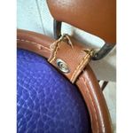 Vintage 80s Carina Intl Inc Waterproof Leather Purple Tan Golf Bag Backpack Nove Photo 9