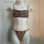 Y2K Leopard Print Bikini Bottom Brown Black Medium Photo 2
