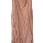 Cider Ruffle Drape Mesh Silky Pink Slip Maxi Dress 1XL Fairy Y2K Femme Formal Photo 0